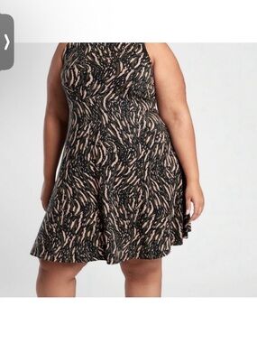 Athleta Size 3X Santorini Black and Nude Printed Mini A-Line Dress